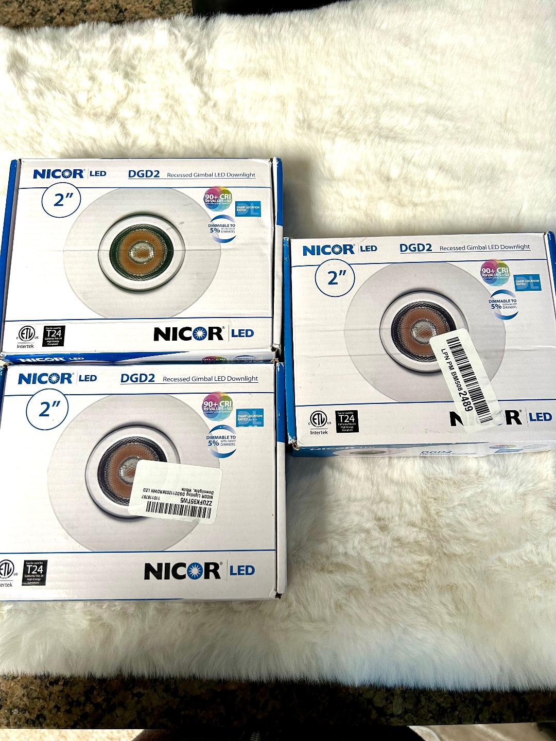 NICOR Lighting 2 inch LED Gimbal Recessed Downlight in White
