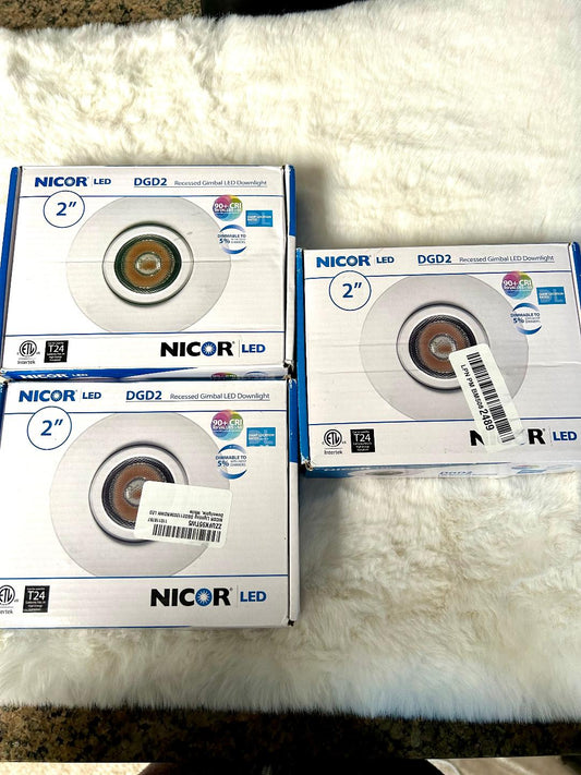 NICOR Lighting 2 inch LED Gimbal Recessed Downlight in White